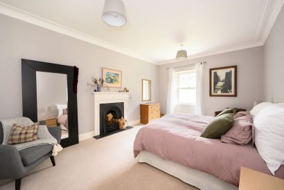 Super king sized bedroom at Quarter House, Scottish Borders