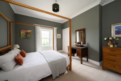 A four poster bedroom at Quarter House, Scottish Borders