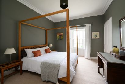A four poster bedroom at Quarter House, Scottish Borders