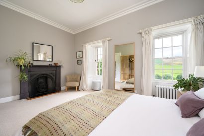 A king sized bedroom at Quarter House, Scottish Borders