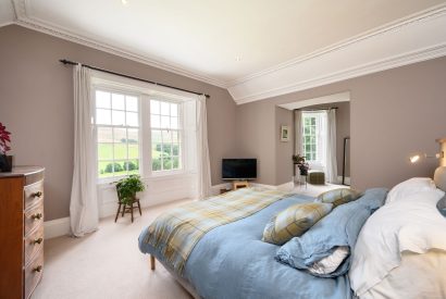 The super king sized bedroom at Quarter House, Scottish Borders