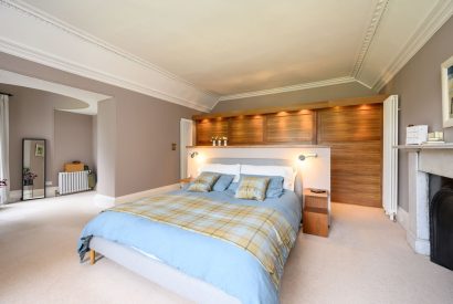 The super king sized bedroom at Quarter House, Scottish Borders