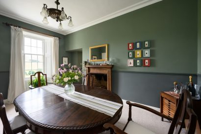 The formal dining room at Quarter House, Scottish Borders