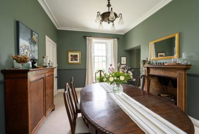 The formal dining room at Quarter House, Scottish Borders