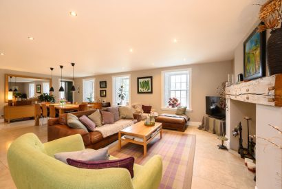 The sitting room kitchen area at Quarter House, Scottish Borders
