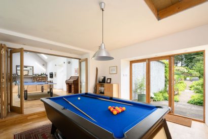 The pool table at Quarter House, Scottish Borders