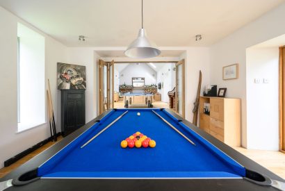 The pool table at Quarter House, Scottish Borders