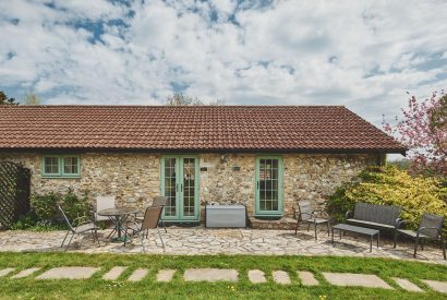 The exterior and courtyard at Blackdown Cottage, Devon
