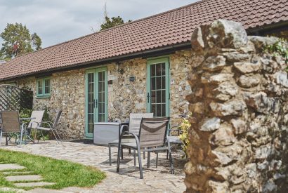 The exterior and courtyard at Blackdown Cottage, Devon