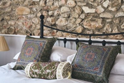 A double bed at Blackdown Cottage, Devon