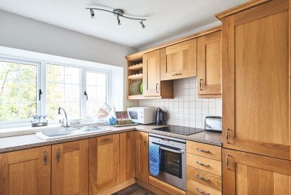 The kitchen at Tree Pipit Cottage, Devon