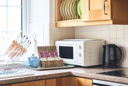 The kitchen at Tree Pipit Cottage, Devon