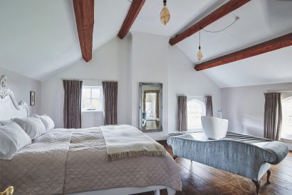 The master bedroom at Heron House, Peak District