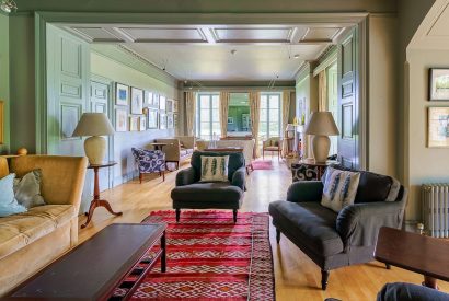 The living room at Plas Efailnewydd, Llyn Peninsula
