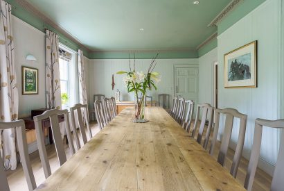 The dining room at Plas Efailnewydd, Llyn Peninsula