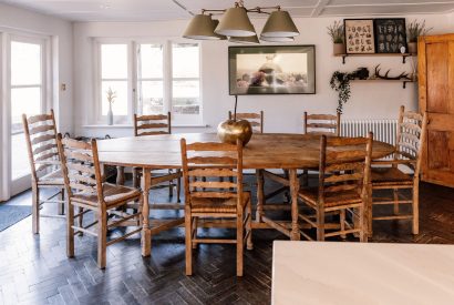 The dining table at The Farmstay, Hampshire