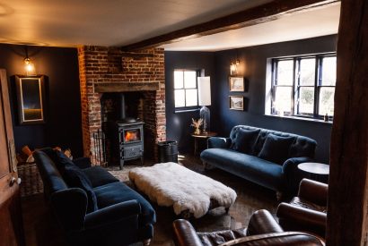 The living room at The Farmstay, Hampshire