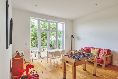The games room at Oakfield, Somerset