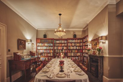 The dining room at Roupel Hall, Devon