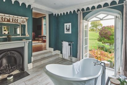 The bathroom at Roupel Hall, Devon