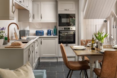 The kitchen at Cuckoo Cottage, Devon