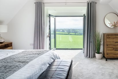 A double bedroom at Groeslon, Anglesey
