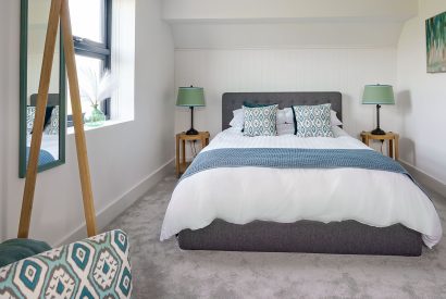 A double bedroom at Groeslon, Anglesey