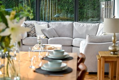 Dining/seating area at Groeslon, Anglesey