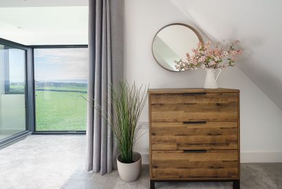A double bedroom at Groeslon, Anglesey