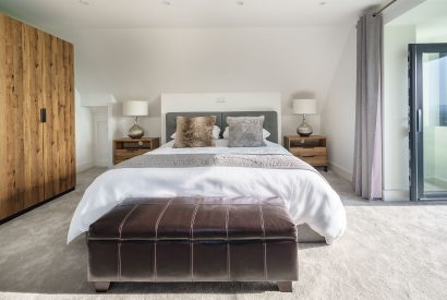 A double bedroom at Groeslon, Anglesey