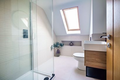 A showner room at Groeslon, Anglesey