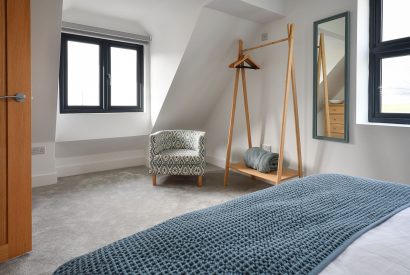 A double bedroom at Groeslon, Anglesey