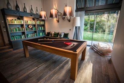 The games room at Lake View Lodge, Lake District