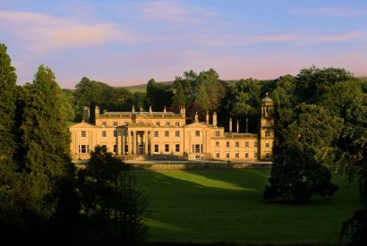 The exterior of Broughton Hall, Yorkshire Dales
