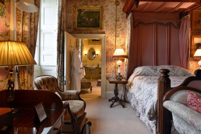 A double bedroom at Broughton Hall, Yorkshire Dales