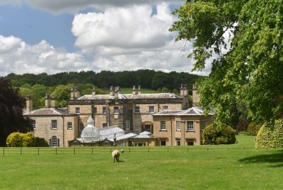 The exterior of Broughton Hall, Yorkshire Dales