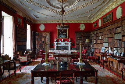 The library at Broughton Hall, Yorkshire Dales