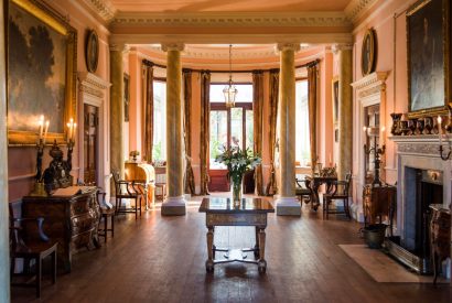 A drawing room at Broughton Hall, Yorkshire Dales