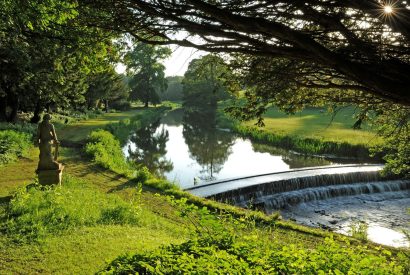 The waterfall at Broughton Hall, Yorkshire Dales