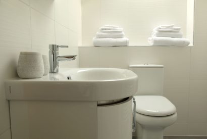 A shower room at Stuart House, St Andrews