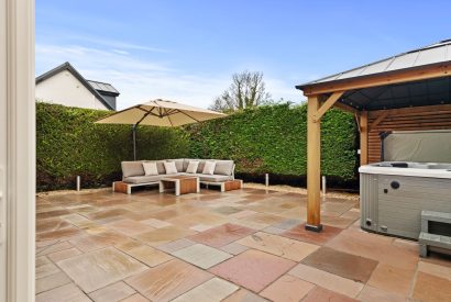 The outdoor space at Oxwich Retreat, Gower