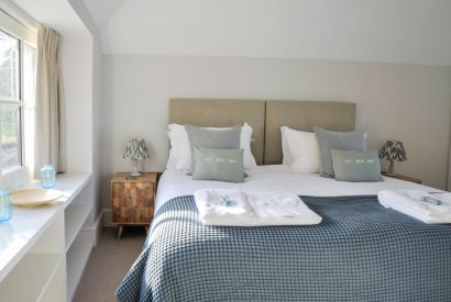 A super king sized bedroom at The Creamery, Somerset