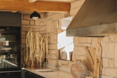 The kitchen at Penelope's Tower, Wiltshire