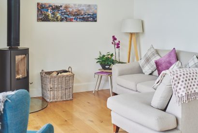 The living room at Lower Tumble Cottage, Shropshire Hills