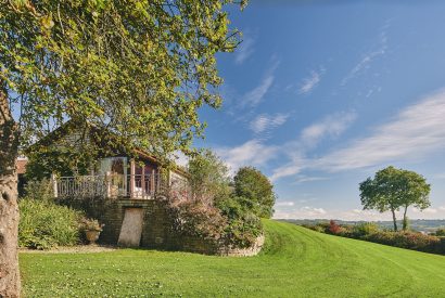 The exterior and gardens at Shepherd's Estate, Somerset