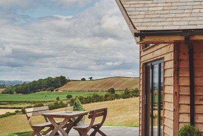 Outdoor seating at Lower Tumble Cottage, Shropshire Hills