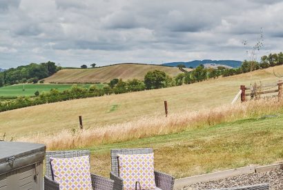 Outdoor seating at Middle Tumble Cottage, Shropshire Hills