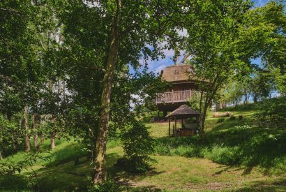 The outdoor space at Nature's Nest, Malvern Hills