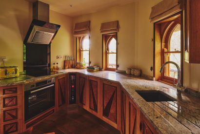 The kitchen at Nature's Nest, Malvern Hills