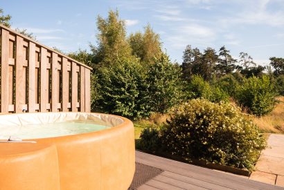 The hot tub at Amberwood Lodge, Hereforshire 